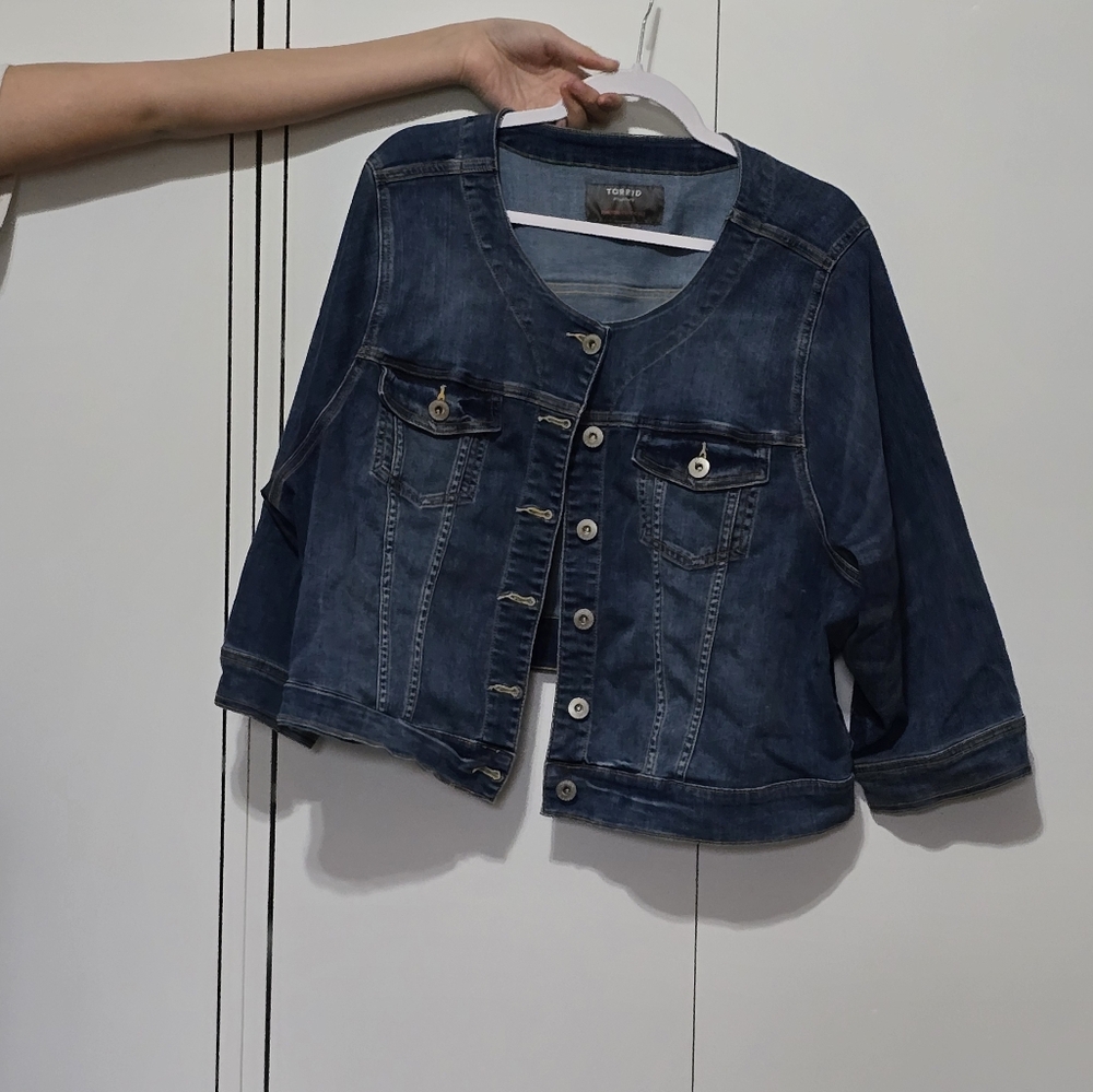 Torrid Denim Crop Jacket, Plus Size 5